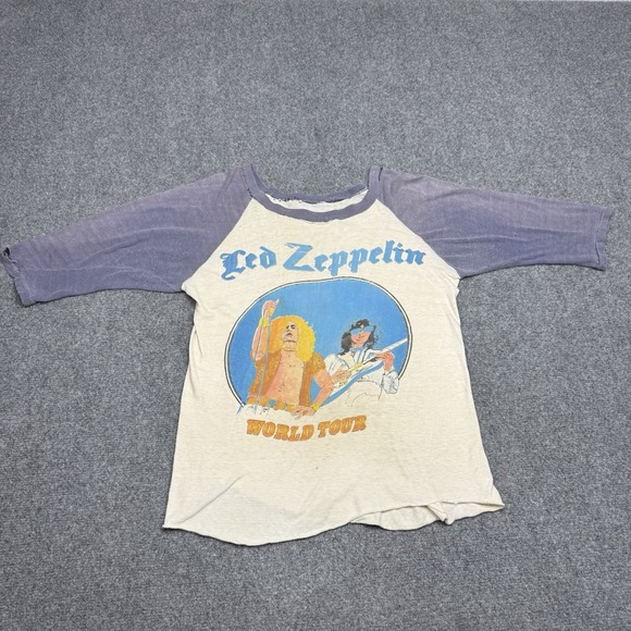 Other - Vintage 1970s Led Zeppelin WORLD TOUR Rare Rock tshirt True Vintage USA Made S